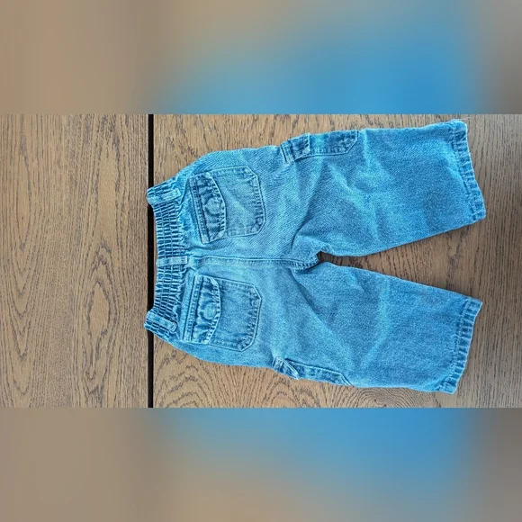 12M-18M - Y2K Tommy Hilfiger - Baby Light Blue Denim Cargo Jeans - Picture 5 of 8